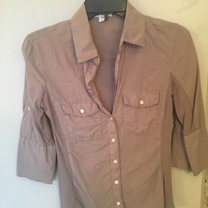 James Perse contrast panel button down